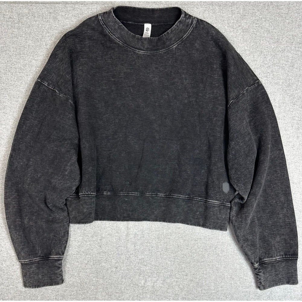 Born Primitive Cropped Sweatshirt Womens 2XL Black Mineral Wash Pullover